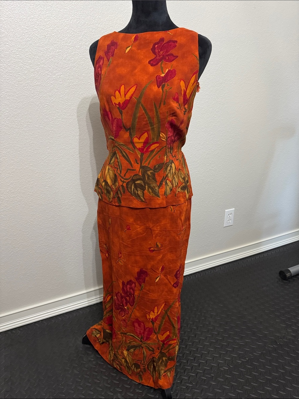 Sheri Martin Orange Floral Maxi Dress